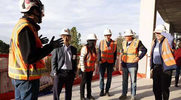 Faculty at New Building Capping Ceremony